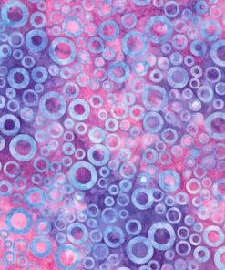 Berry Circles Purple Blue Batik Fabric