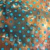 Sky Blue Dots on Brown Batik Fabric