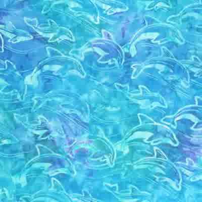 Dolphin blue batik fabric