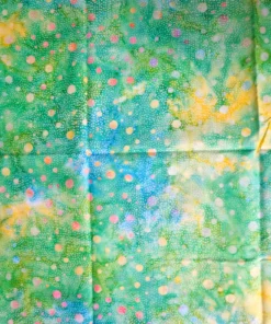 Gorgeous Dot Indonesian Batik Fabric Print green, sky blue yellow