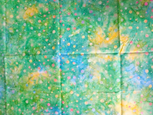 Gorgeous Dot Indonesian Batik Fabric Print green, sky blue yellow