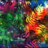 Tropical Palm Leaves Balinese Batik Fabric - Color Rainbow