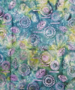 Sun Flower And Leaves Cotton Batik Fabric