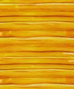 Amber Honey Yellow Batik Fabric from Bali with Hand-Stamped Striped Motif