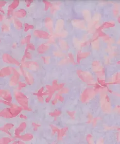 Light purple and pink botanical batik by the yard, handmade Javanese cotton