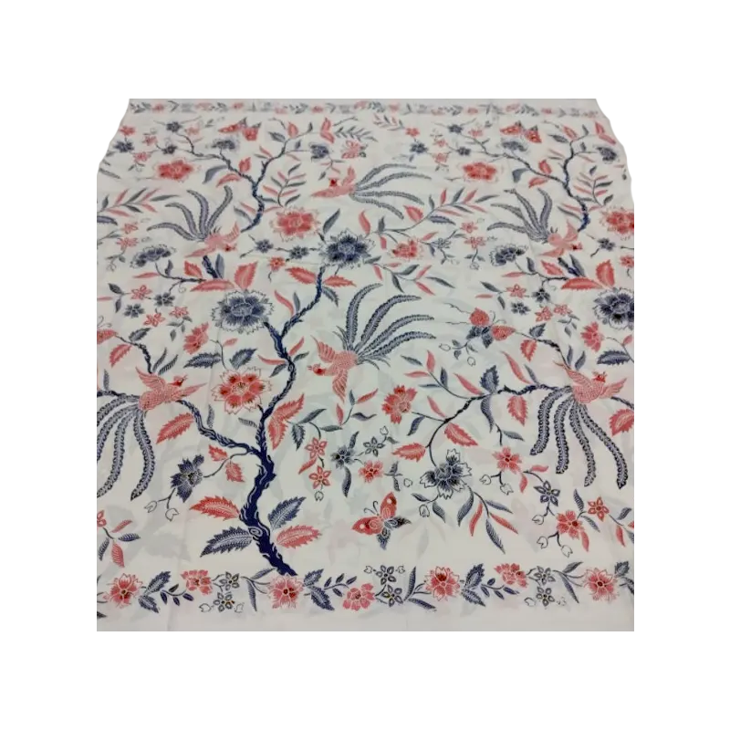 Encim Batik - Vibrant authentic Pekalongan batik fabric displaying colorful coastal motifs on premium cotton.
