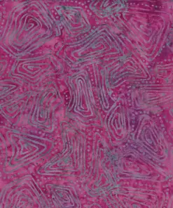 Dark Pink Ethnic Line Pattern Batik Fabric - 100% Cotton Handmade Textile for Quilting and Sewing