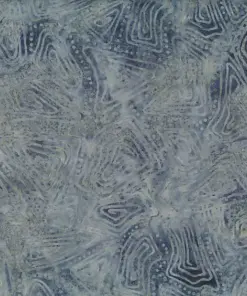 Gray Ethnic Line Pattern Batik Fabric - 100% Cotton Handmade Textile for Quilting and Sewing