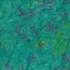 Green Ethnic Line Pattern Batik Fabric - 100% Cotton Handmade Textile for Quilting and Sewing