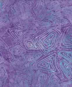 Purple Ethnic Line Pattern Batik Fabric - 100% Cotton Handmade Textile for Quilting and Sewing