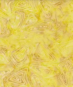 Yellow Ethnic Line Pattern Batik Fabric - 100% Cotton Handmade Textile for Quilting and Sewing