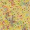 Multicolor yellow purple green fern Botanical batik fabric