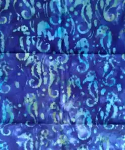 Ocean blue seahorse batik fabric - Tropical Theme