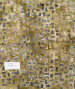 Earthy silver brown batik fabric with a rustic geometric box pattern of small squares, hand-dyed cotton.