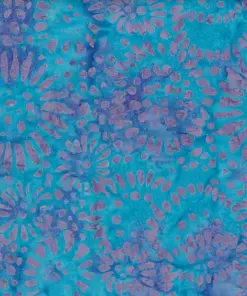 Handmade Bondi Blue Sunflower batik fabric 100% cotton for quilting and sewing