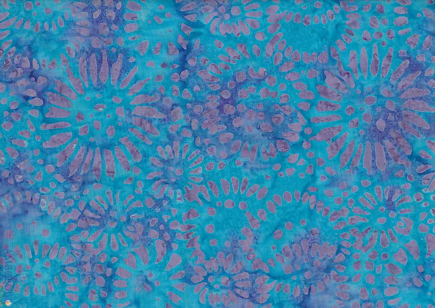 Handmade Bondi Blue Sunflower batik fabric 100% cotton for quilting and sewing