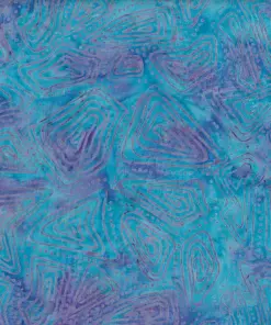 Abstract geometric Bondi Blue batik fabric handmade 100% cotton