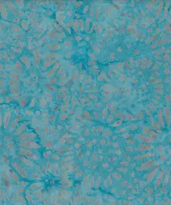 Cerulean Blue Sunflower Batik Fabric Hand-Dyed Cotton for crafting