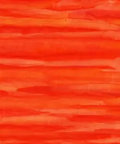Sunset Red Orange Watercolor Batik Cotton Fabric