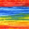Vibrant Watercolor Rainbow Stripe Hand Dyed Batik Fabric