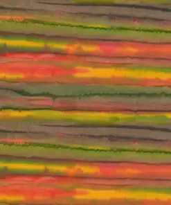 Watercolor Stripe Abstract Batik Cotton Fabric in Warm Autumn Colors