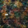 Dark earthy Bali batik fabric displaying an intricate ethnic geometric pattern in rich brown, deep blue, and forest green for premium sewing and quilting.