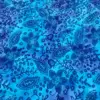 cean blue floral botanical hand-stamped batik quilting cotton fabric