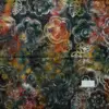 Rich dark jewel tone brown, teal blue, and emerald green Large Floral Bali Batik Fabric.