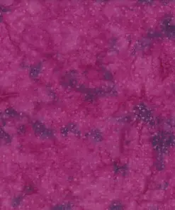 Authentic dark pink dotted batik fabric with deep magenta hues and dark purple speckles on 100% cotton, perfect for bold and dramatic sewing projects.