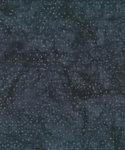 Dark deep gray dotted batik fabric featuring subtle, organic charcoal patterns on 100% cotton, excellent for modern quilting and neutral sewing projects.
