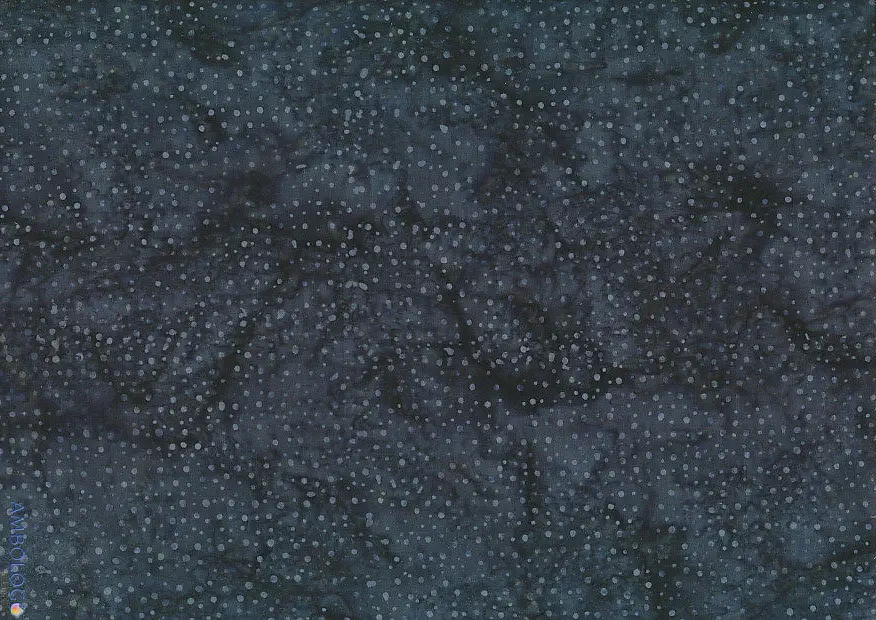Dark deep gray dotted batik fabric featuring subtle, organic charcoal patterns on 100% cotton, excellent for modern quilting and neutral sewing projects.