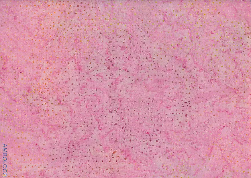Soft puce pink dotted batik fabric showcasing delicate mauve tones and subtle golden speckles on 100% cotton, perfect for gentle, vintage-inspired sewing projects.
