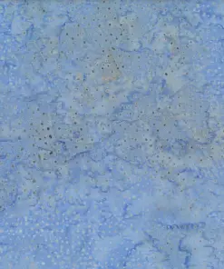 Authentic salt gray blue dotted batik fabric featuring a soft coastal blue background with subtle speckled patterns and marbling on premium cotton
