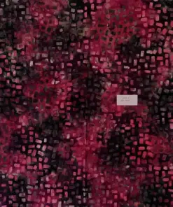 Deep pink maroon and bright pink batik fabric with a cosmic geometric box pattern, hand-dyed cotton.