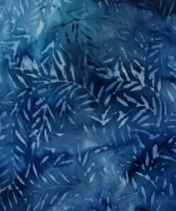 Authentic Blue Willow Leaves Artisan Batik Fabric for Quilting and Sewing