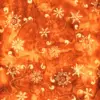 Burnt orange snowflake and star Bali batik fabric, 100% cotton hand-dyed Christmas quilting material by the yard.