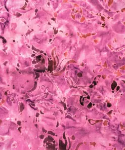 Vibrant fuchsia magenta and dark copper wild ivy botanical batik quilting fabric.