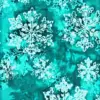 Close-up of ice blue Christmas Snowflake Bali Batik Fabric featuring traditional hand-dyed textures and winter holiday motifs.