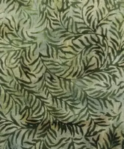Earthy Olive Green Willow Leaves Artisan Batik