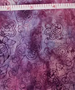Hand-Stamped Botanical Wild Aster Batik Fabric