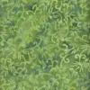 hand-stamped Sage green fern vine batik cotton fabric with olive and moss botanical leaf pattern by the yard
