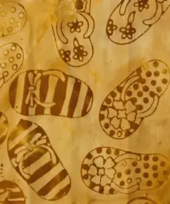 Earthy brown monochrome hand-stamped sandal print authentic 100% cotton batik fabric.