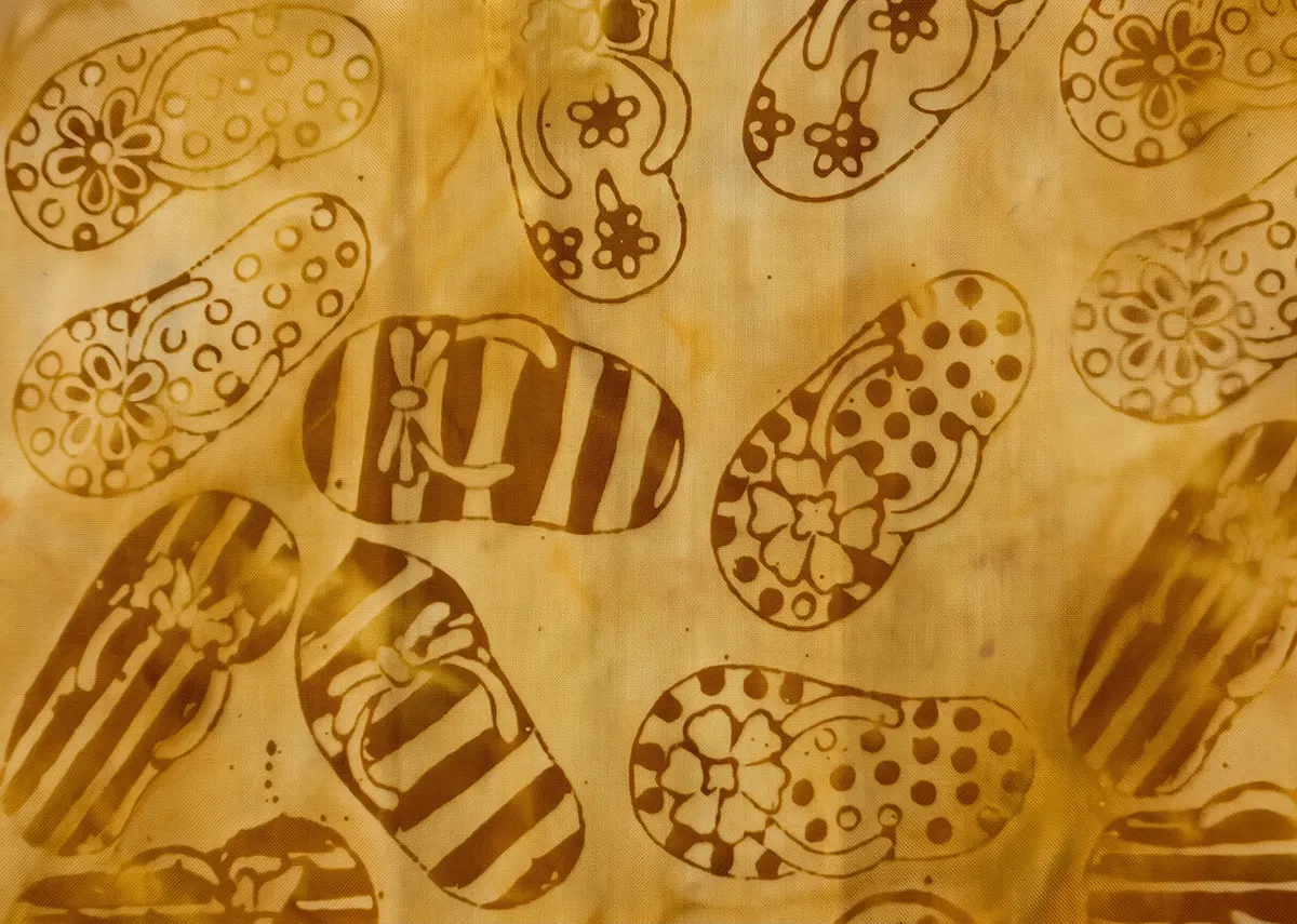 Earthy brown monochrome hand-stamped sandal print authentic 100% cotton batik fabric.